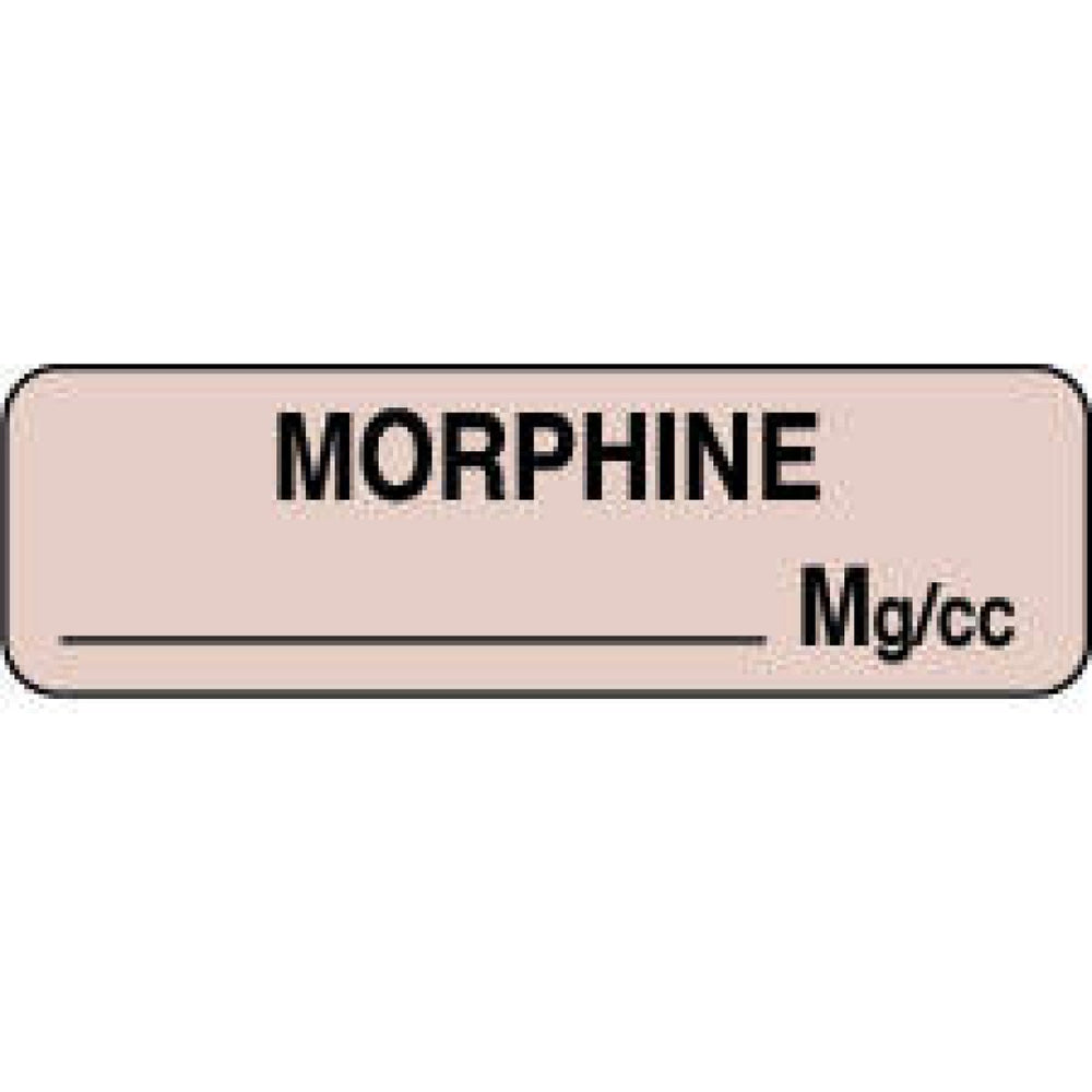 Anesthesia Label Paper Permanent Morphine Mg/Ml 1 1/4" X 3/8" Tan 1000 Per Roll