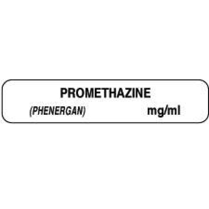 Anesthesia Label Paper Permanent Promethazine 1 1/2" X 1/3" White 1000 Per Roll