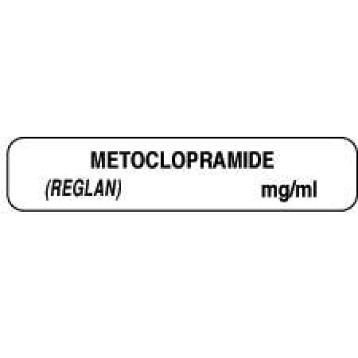 Anesthesia Label Paper Permanent Metoclopramide (Reglan) 1 1/2" X 1/3" White 1000 Per Roll