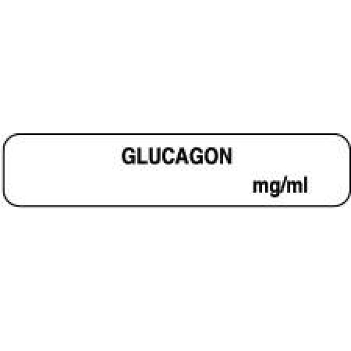 Anesthesia Label Paper Permanent Glucagon Mg/Ml 1 1/2" X 1/3" White 1000 Per Roll