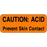 Label Paper Permanent Caution: Acid 2 1/4" X 7/8" Fl. Orange 1000 Per Roll