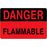 Label Paper Permanent Danger Flammable 1 1/2" Core 4" X 2 5/8" Fl. Red And Black 500 Per Roll