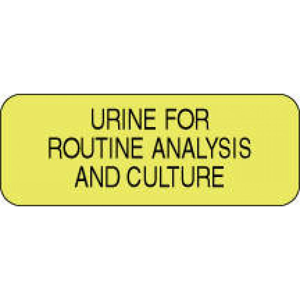 Label Paper Permanent Urine For Routine 2" X 3/4" Fl. Yellow 1000 Per Roll