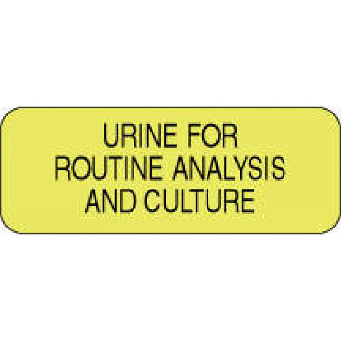 Label Paper Permanent Urine For Routine 2" X 3/4" Fl. Yellow 1000 Per Roll