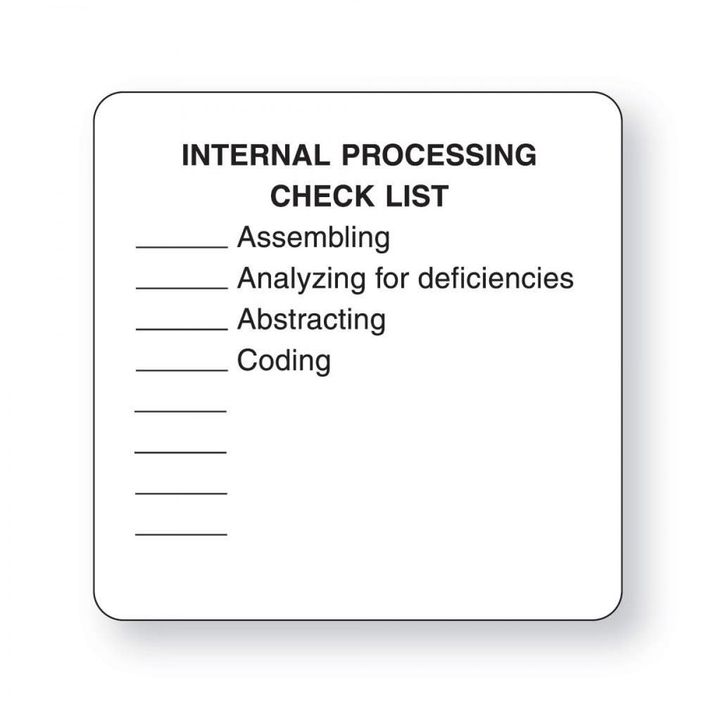 Label Paper Permanent Internal Processing 2 1/2" X 2 1/2" White 500 Per Roll