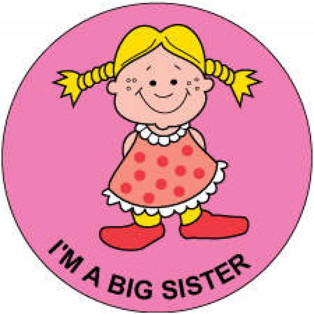 Label Pediatric Award Sticker Paper Permanent Im A Big Sister Pink 250 Per Roll