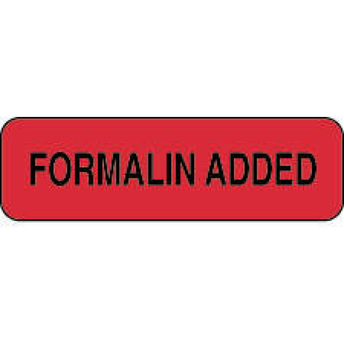 Label Paper Permanent Formalin Added 1 1/4" X 3/8" Fl. Red 1000 Per Roll