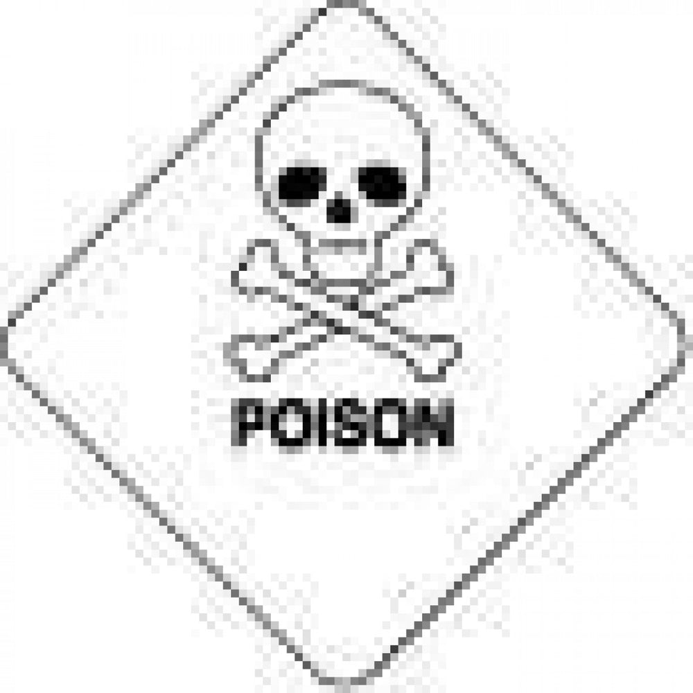 Label Paper Permanent Poison 7/8" X 7/8" White 1000 Per Roll