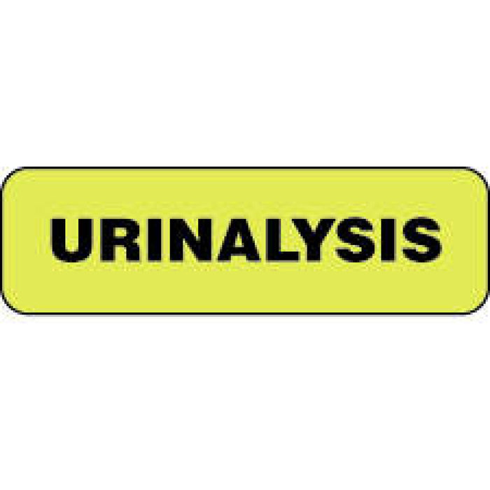 Label Paper Permanent Urinalysis 1 1/4" X 3/8" Fl. Yellow 1000 Per Roll