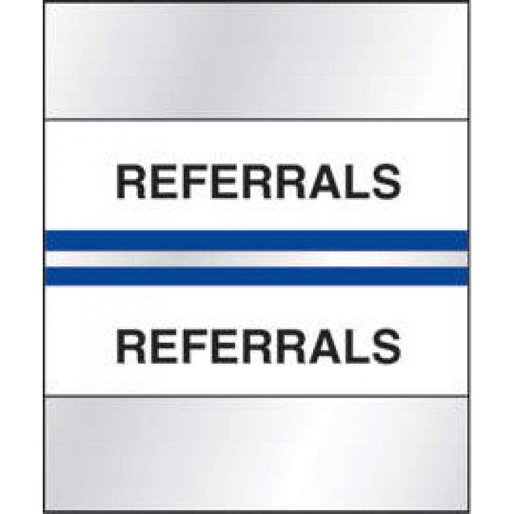 Chart Tab Paper Referrals Referrals 1 1/2" X 1 1/4" Blue 100 Per Package