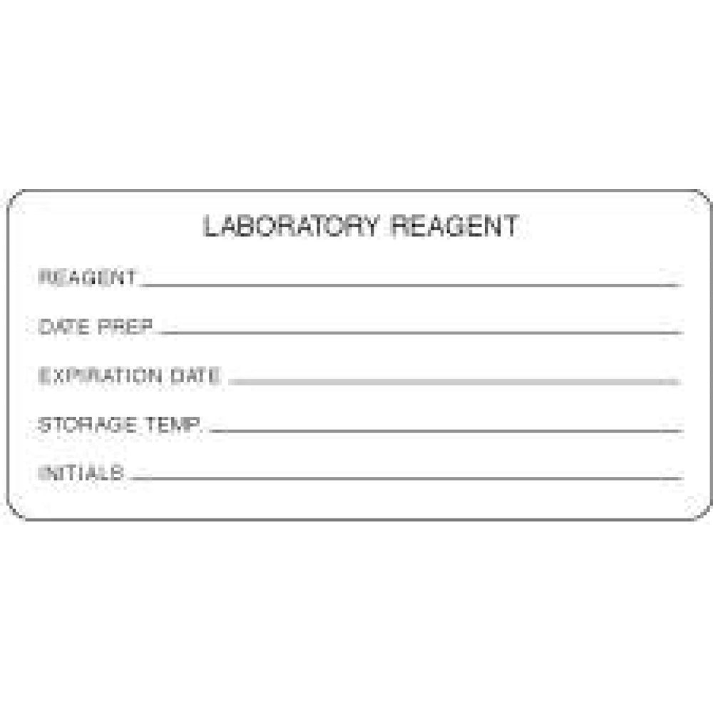 Label Paper Permanent Laboratory Reagent 4" X 2 1/8" White 250 Per Roll