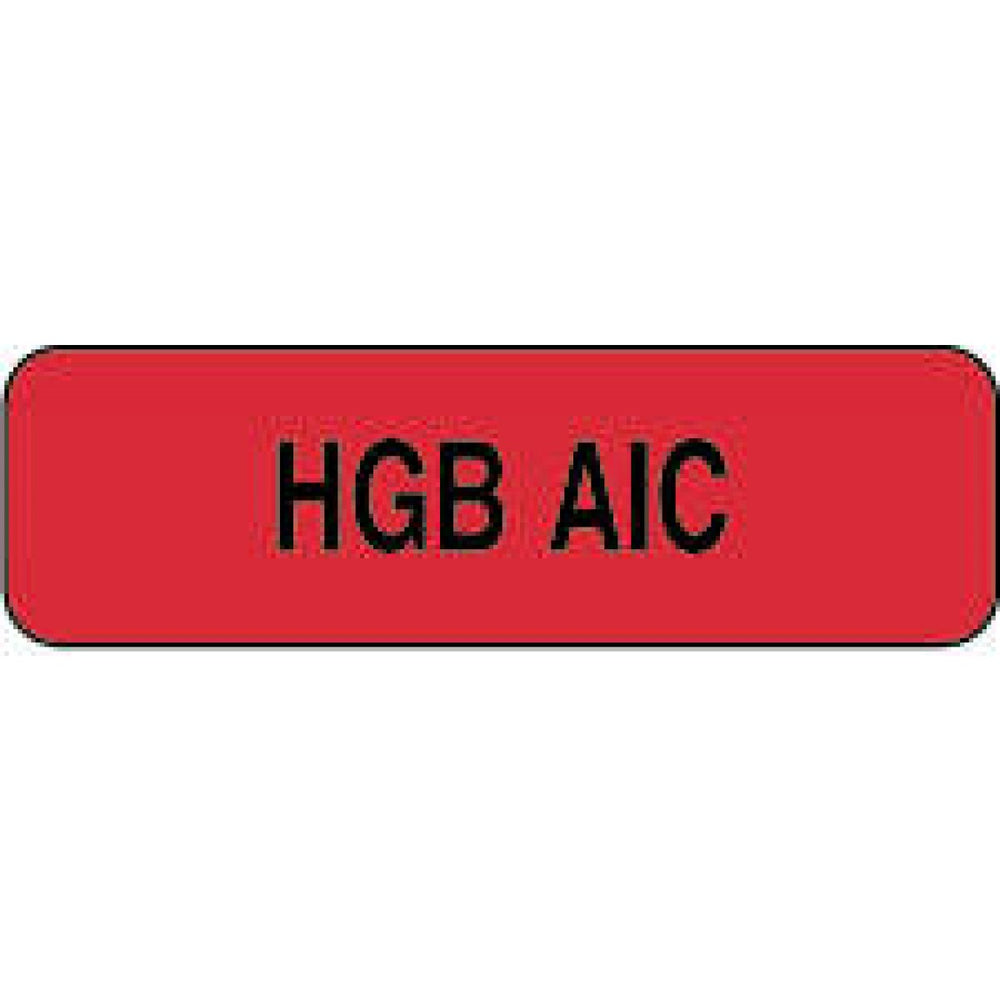 Label Paper Permanent Hgb Aic 1 1/4" X 3/8" Fl. Red 1000 Per Roll