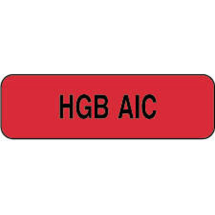 Label Paper Permanent Hgb Aic 1 1/4" X 3/8" Fl. Red 1000 Per Roll