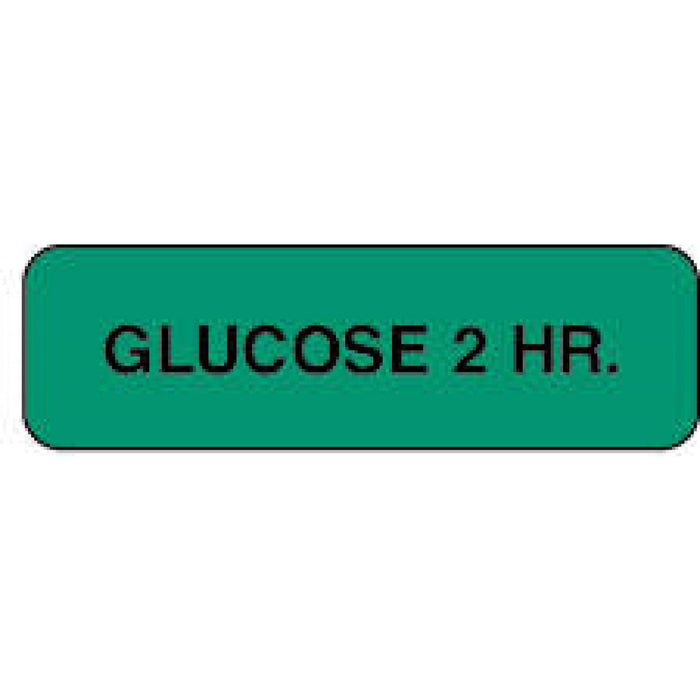 Label Paper Permanent Glucose 2 Hr. 1 1/4" X 3/8" Green 1000 Per Roll