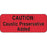 Label Paper Permanent Caution: Caustic 2 1/4" X 7/8" Fl. Red 1000 Per Roll