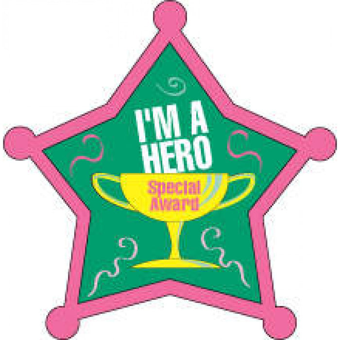 Label Pediatric Award Sticker Paper Permanent Im A Hero Green 250 Per Roll