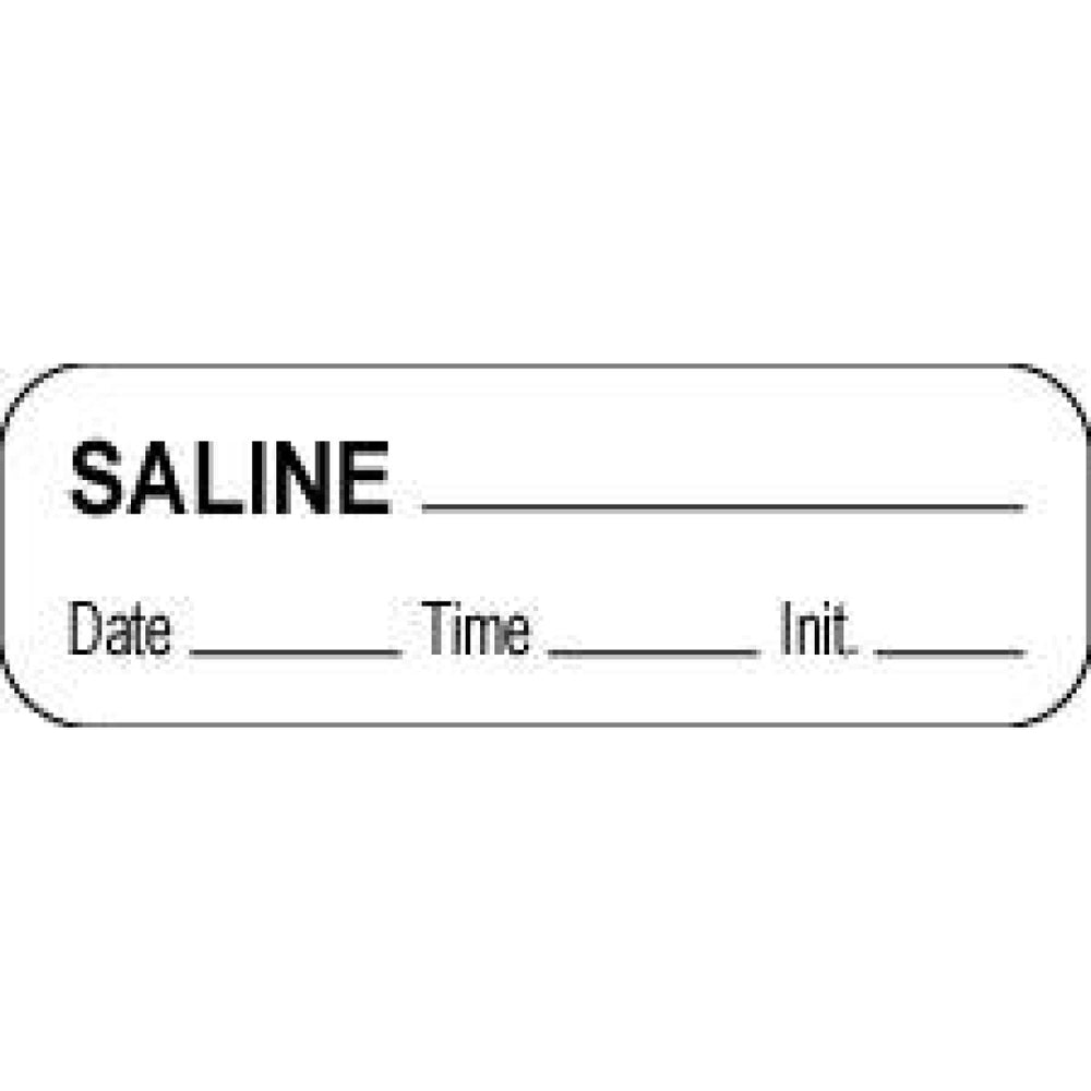 Anesthesia Label With Date, Time, And Initial Paper Permanent Saline 1 1/2" X 1/2" White 1000 Per Roll