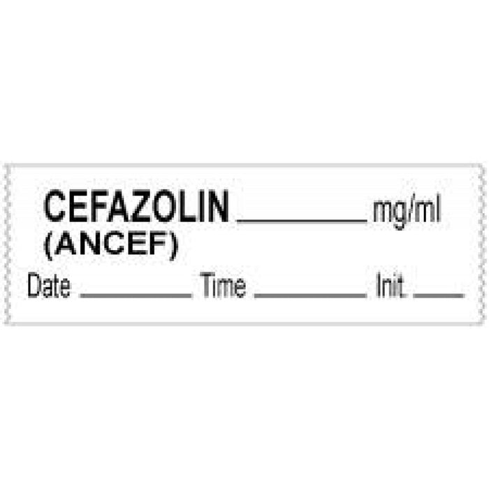 Anesthesia Tape With Date, Time, And Initial Removable Cefazolin (Ancef) 1" Core 1/2" X 500" Imprints White 333 500 Inches Per Roll