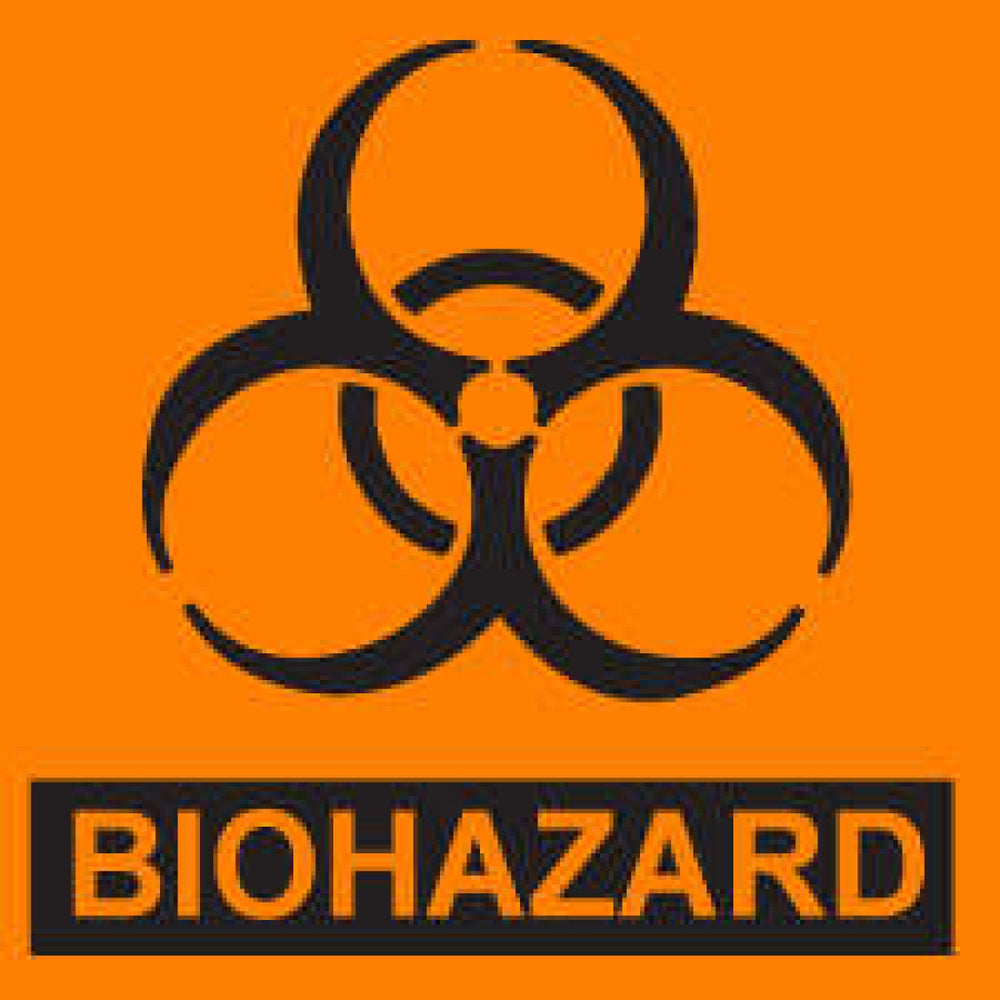 Label Paper Permanent Biohazard 1" Core 5" X 5 Fl. Orange 250 Per Roll