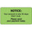 Label Paper Permanent Notice: Your Account 3" X 1 3/4" Fl. Green 500 Per Roll