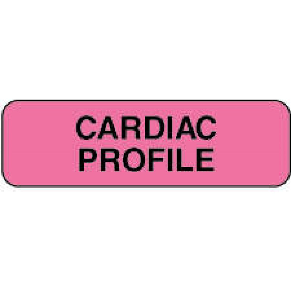 Label Paper Permanent Cardiac Profile 1 1/4" X 3/8" Fl. Pink 1000 Per Roll