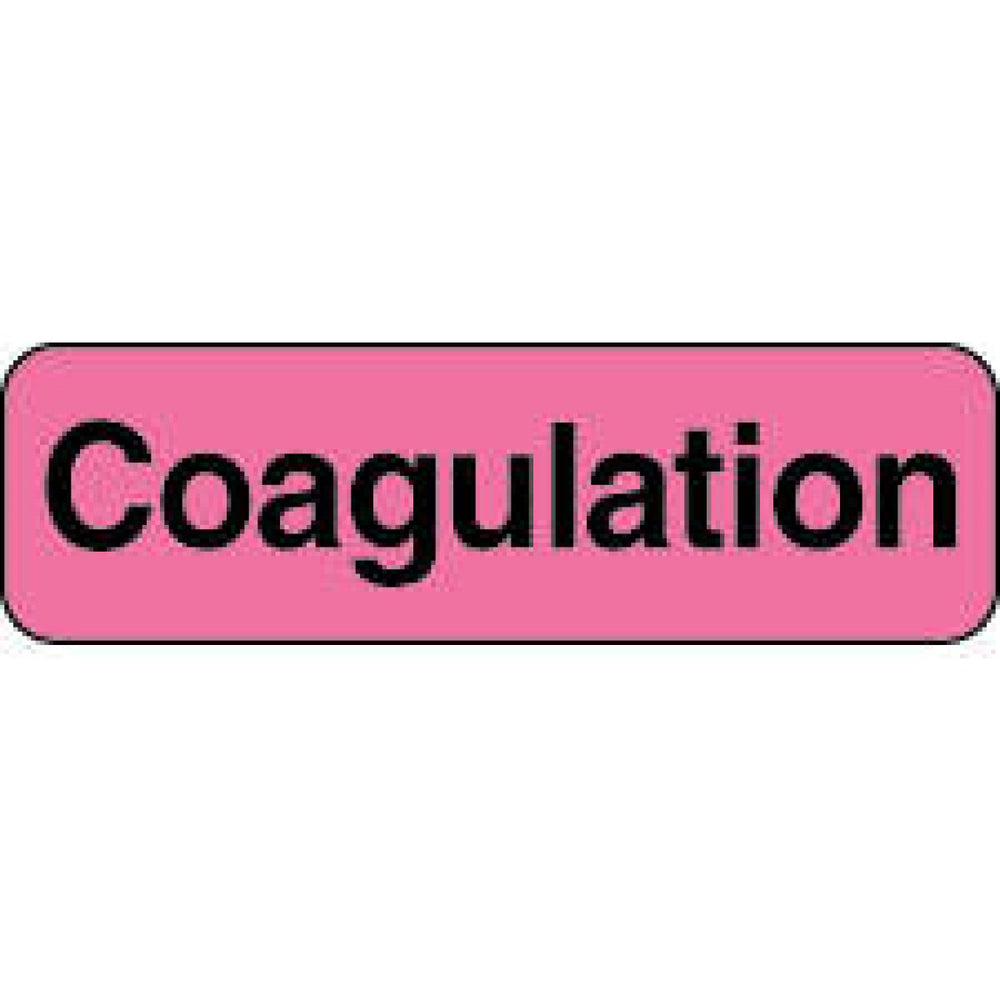 Label Paper Permanent Coagulation 1 1/4" X 3/8" Fl. Pink 1000 Per Roll