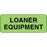 Label Paper Permanent Loaner Equipment 2 1/4" X 7/8" Fl. Green 1000 Per Roll