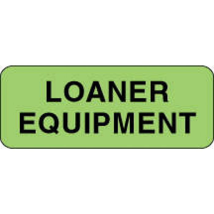 Label Paper Permanent Loaner Equipment 2 1/4" X 7/8" Fl. Green 1000 Per Roll