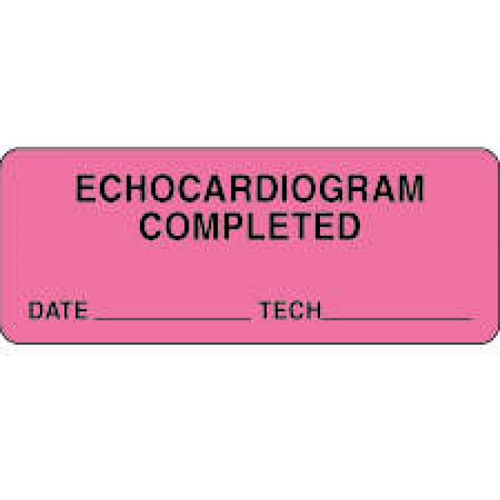 Label Paper Permanent Echocardiogram Comp 2 1/4" X 7/8" Fl. Pink 1000 Per Roll