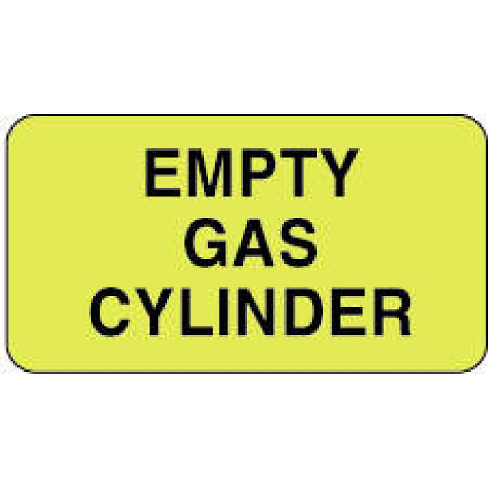 Label Paper Permanent Empty Gas Cylinder 1 5/8" X 7/8" Fl. Yellow 1000 Per Roll