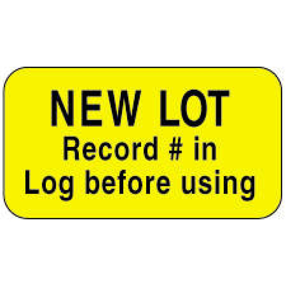 Label Paper Permanent New Lot Record # In 1 5/8" X 7/8" Yellow 1000 Per Roll