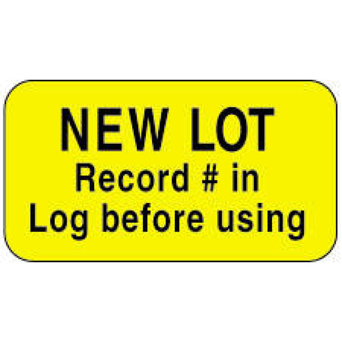 Label Paper Permanent New Lot Record # In 1 5/8" X 7/8" Yellow 1000 Per Roll