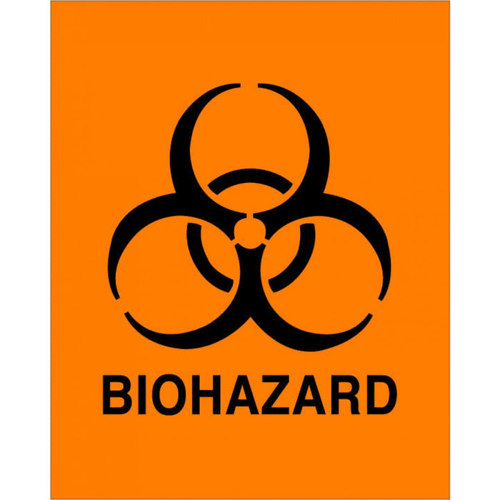 Label Paper Permanent Biohazard 8" X 10" Fl. Orange 50 Per Package