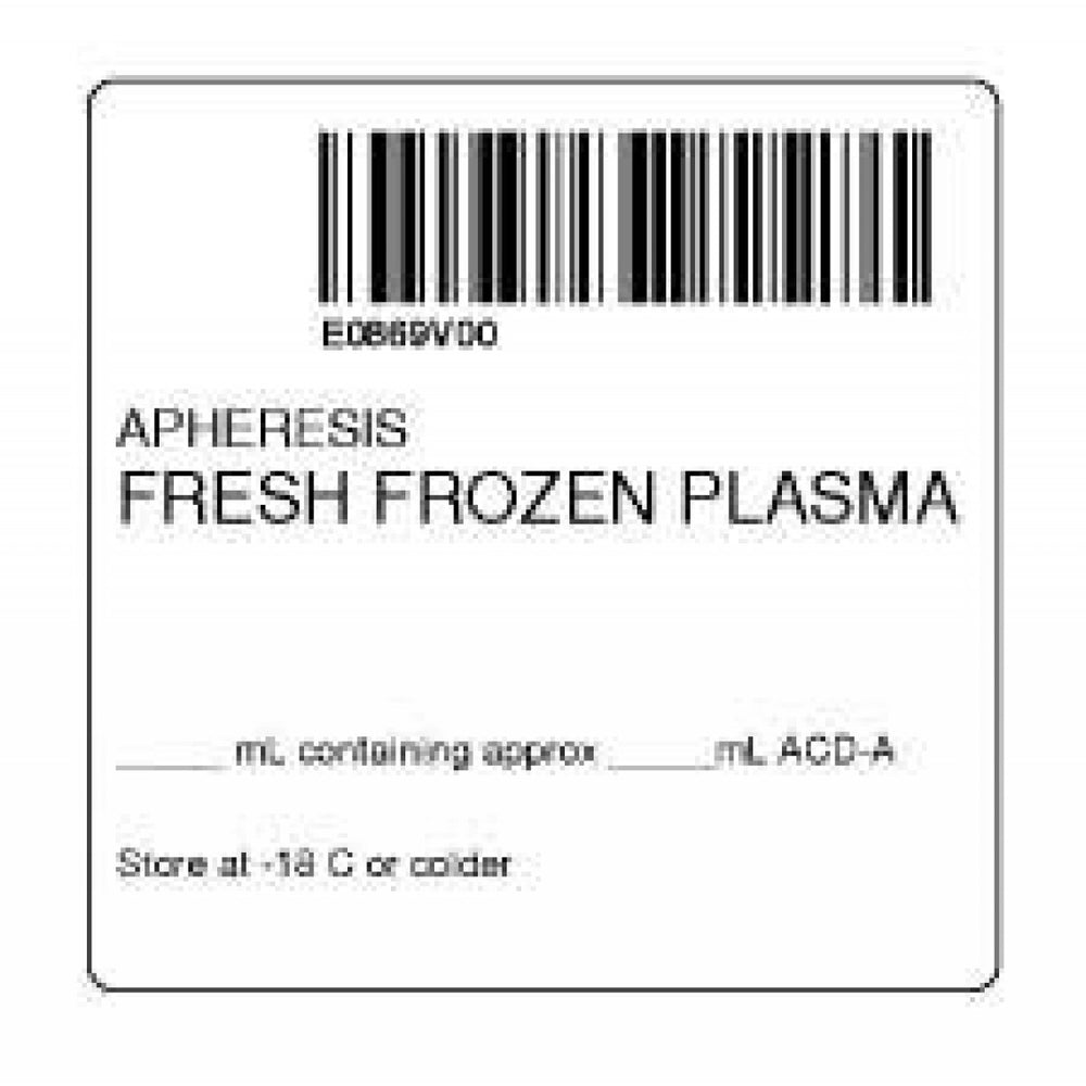 Label Isbt 128 Synthetic Permanent "Apheresis Fresh'' Core 2" X 2" White 500 Per Roll