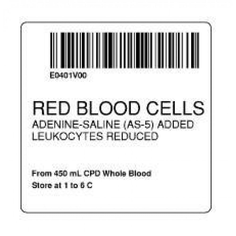 Label Isbt 128 Synthetic Permanent "Red Blood Cells'' Core 2" X 2" White 500 Per Roll