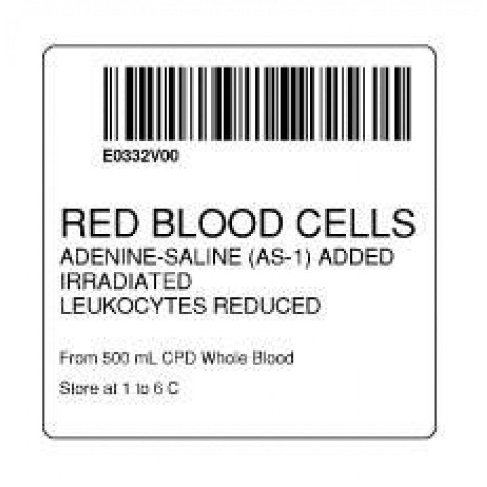 Label Isbt 128 Synthetic Permanent "Red Blood Cells'' Core 2" X 2" White 500 Per Roll