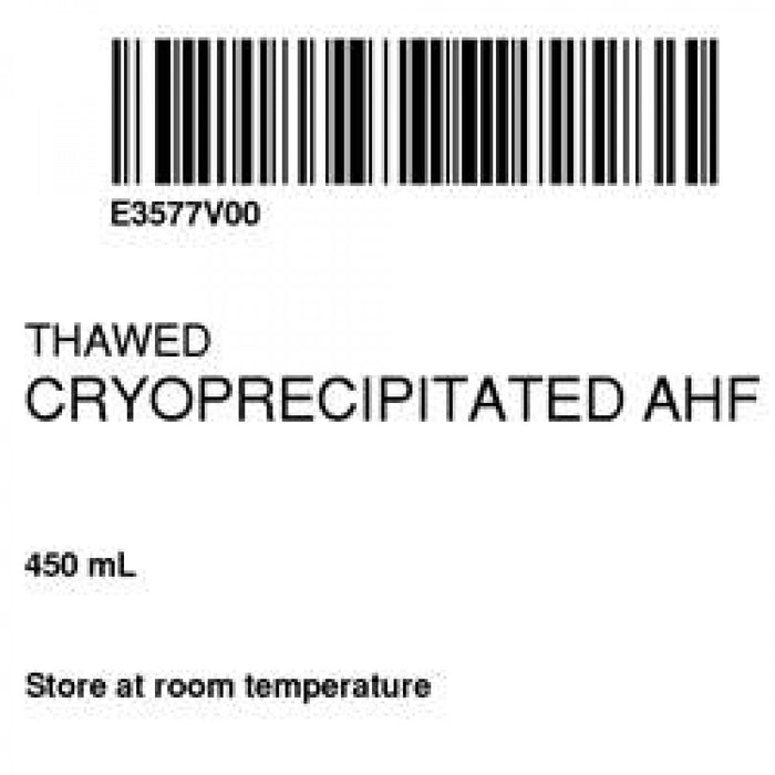 Label Isbt 128 Synthetic Permanent "Thawed Cryoprecipitated'' Core 2" X 2" White 500 Per Roll