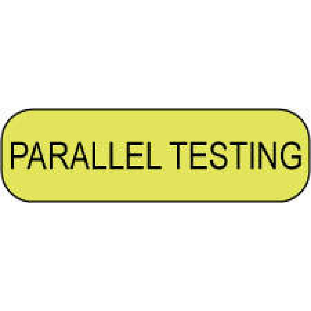 Label Paper Permanent Parallel Testing 1 1/4" X 3/8" Fl. Yellow 1000 Per Roll