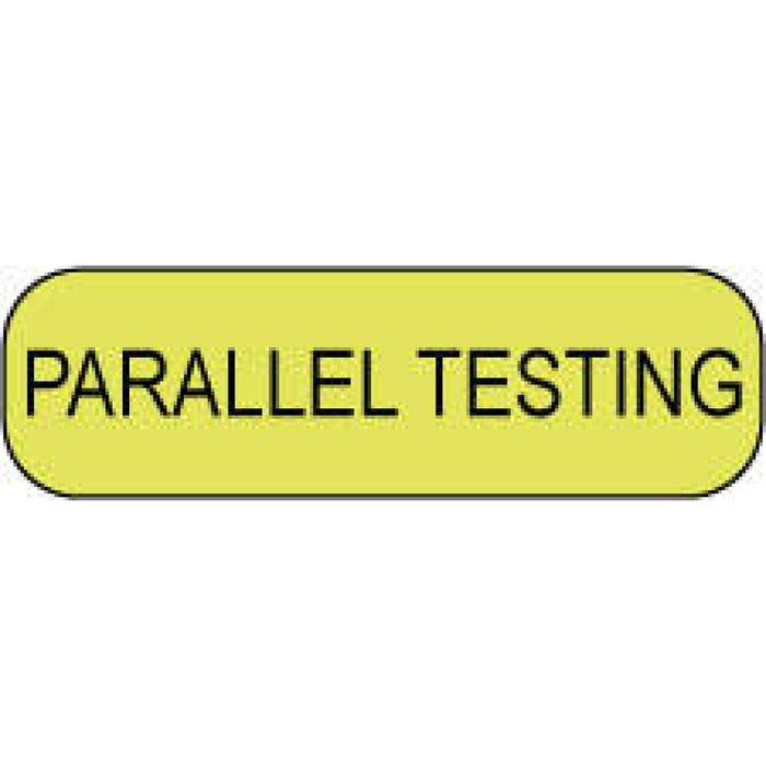 Label Paper Permanent Parallel Testing 1 1/4" X 3/8" Fl. Yellow 1000 Per Roll