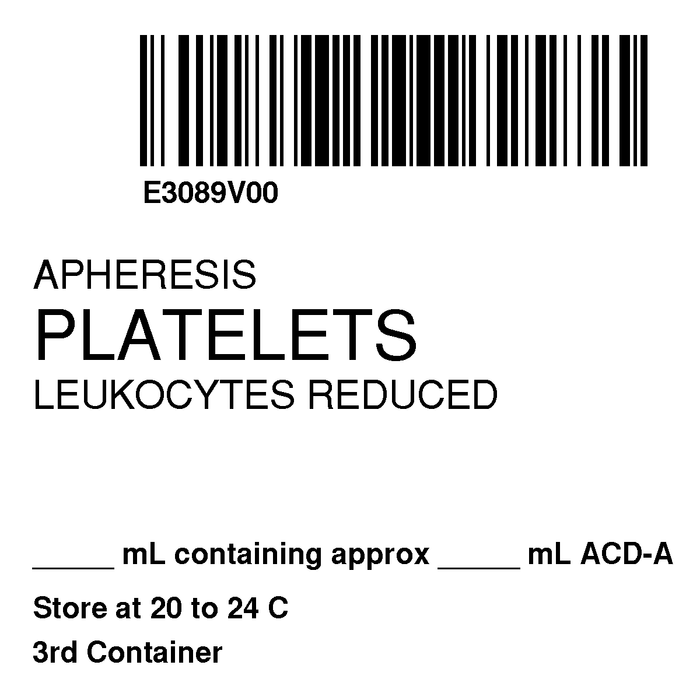 Label Isbt 128 Synthetic Permanent "Apheresis Platelets'' Core 2" X 2" White 500 Per Roll