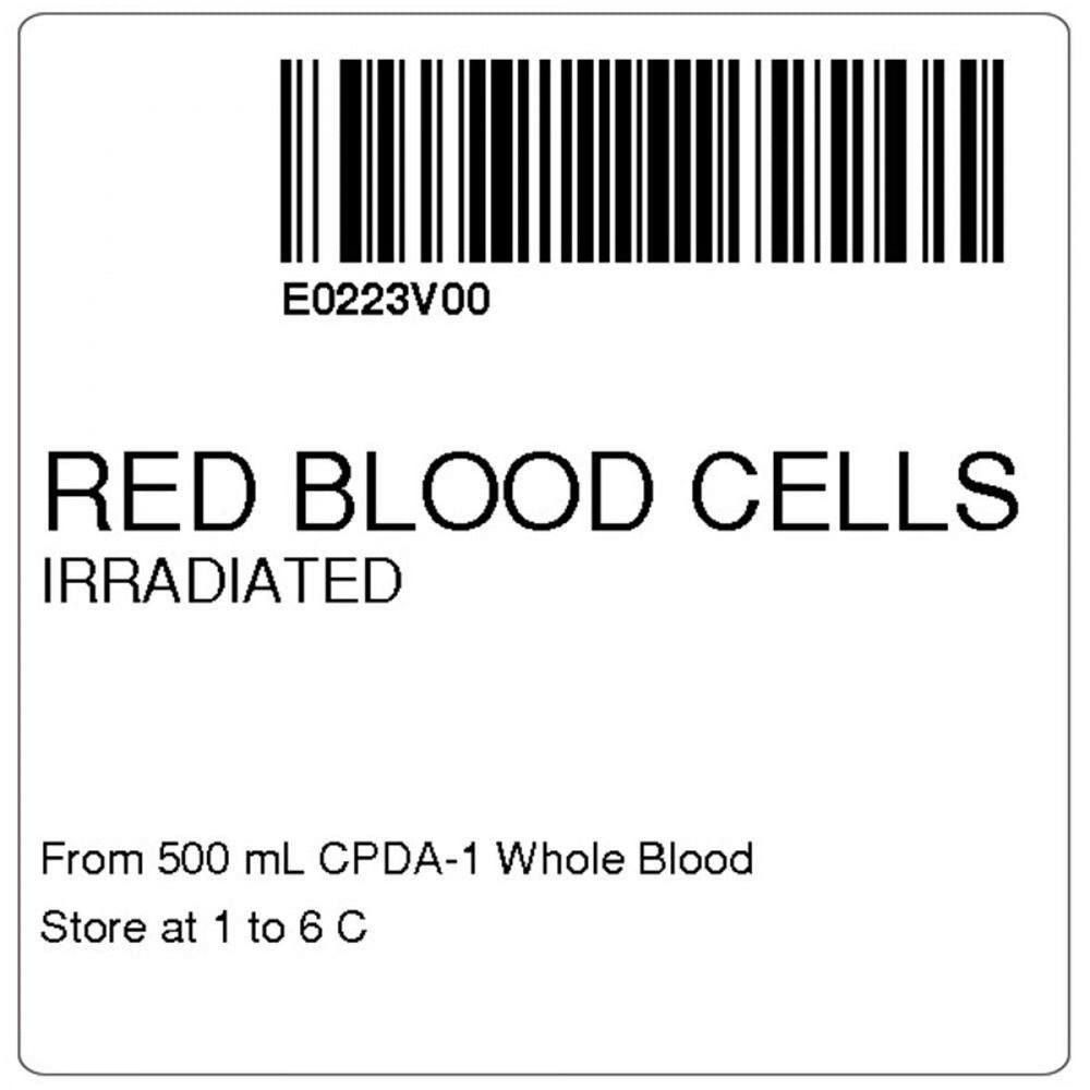 Label "Red Blood Cells" 2X2 White 500 Rl P 59715290