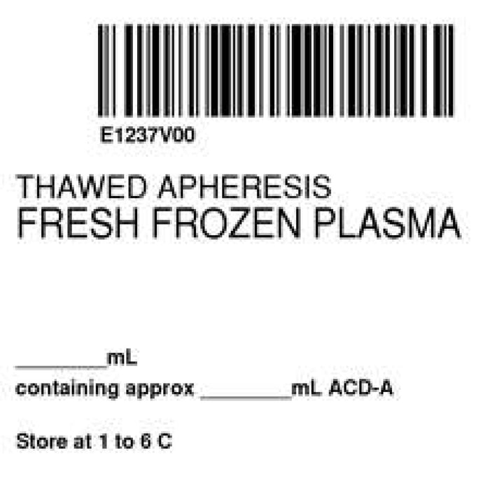 Label Isbt 128 Synthetic Permanent "Thawed Apheresis'' Core 2" X 2" White 500 Per Roll