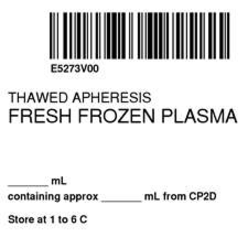 Label Isbt 128 Synthetic Permanent "Thawed Apheresis'' Core 2" X 2" White 500 Per Roll