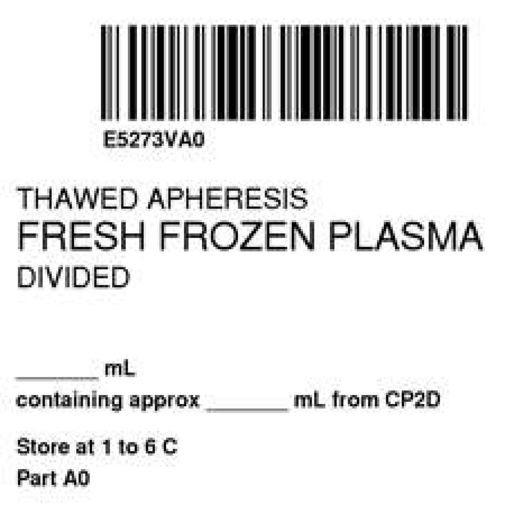 Label Isbt 128 Synthetic Permanent "Thawed Apheresis'' Core 2" X 2" White 500 Per Roll