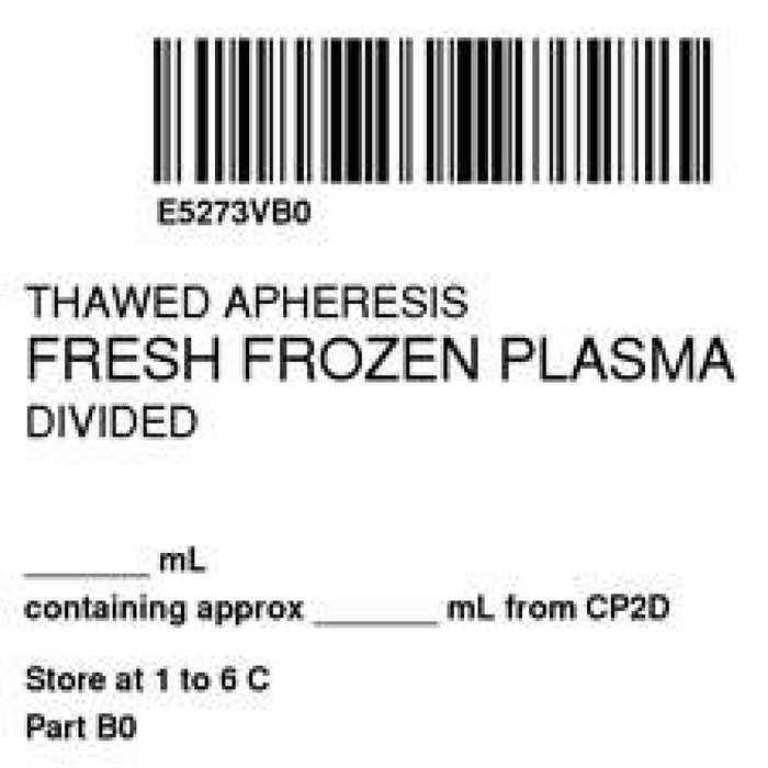 Label Isbt 128 Synthetic Permanent "Thawed Apheresis'' Core 2" X 2" White 500 Per Roll