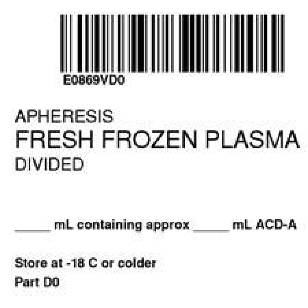 Label Isbt 128 Synthetic Permanent "Apheresis Fresh'' Core 2" X 2" White 500 Per Roll