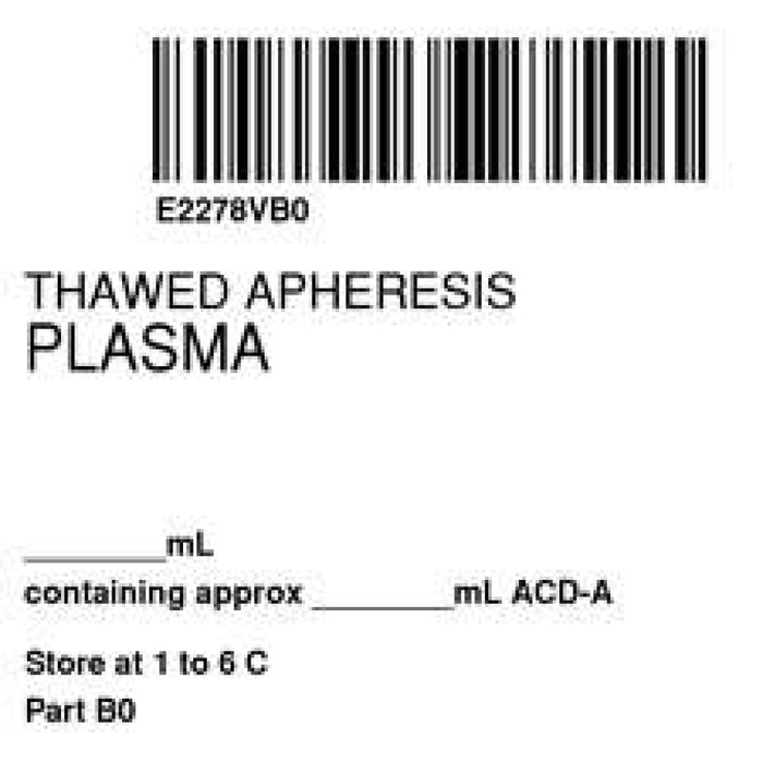 Label Isbt 128 Synthetic Permanent "Thawed Apheresis'' Core 2" X 2" White 500 Per Roll