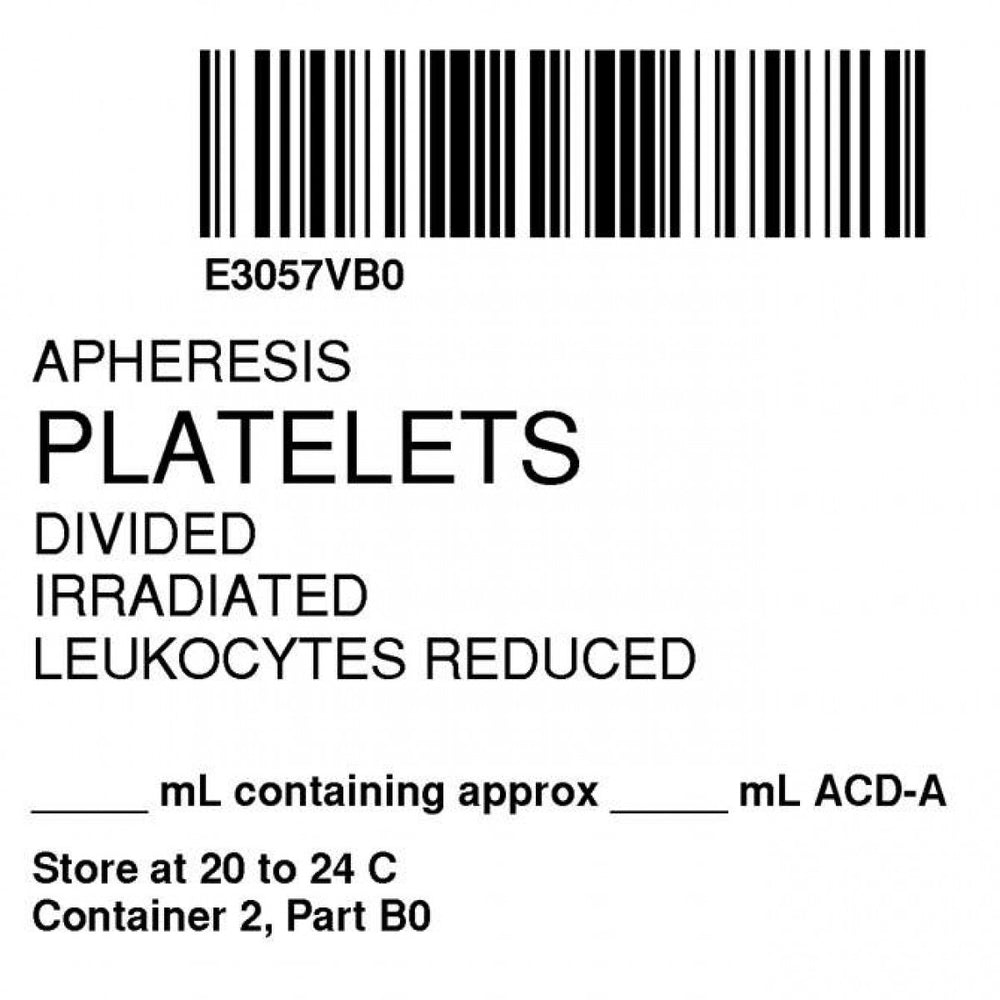 Label Isbt 128 Synthetic Permanent "Apheresis Platelets Div'' Core 2" X 2" White 500 Per Roll