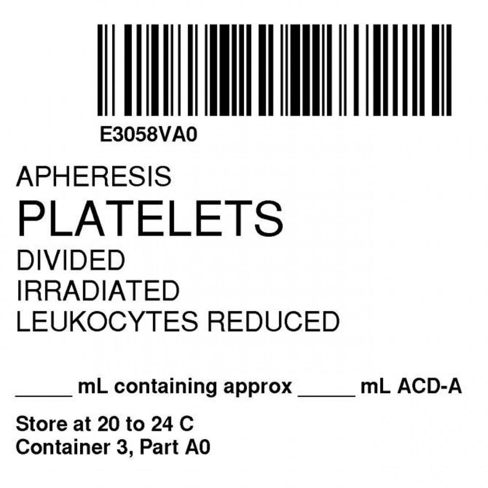 Label Isbt 128 Synthetic Permanent "Apheresis Platelets Div'' Core 2" X 2" White 500 Per Roll