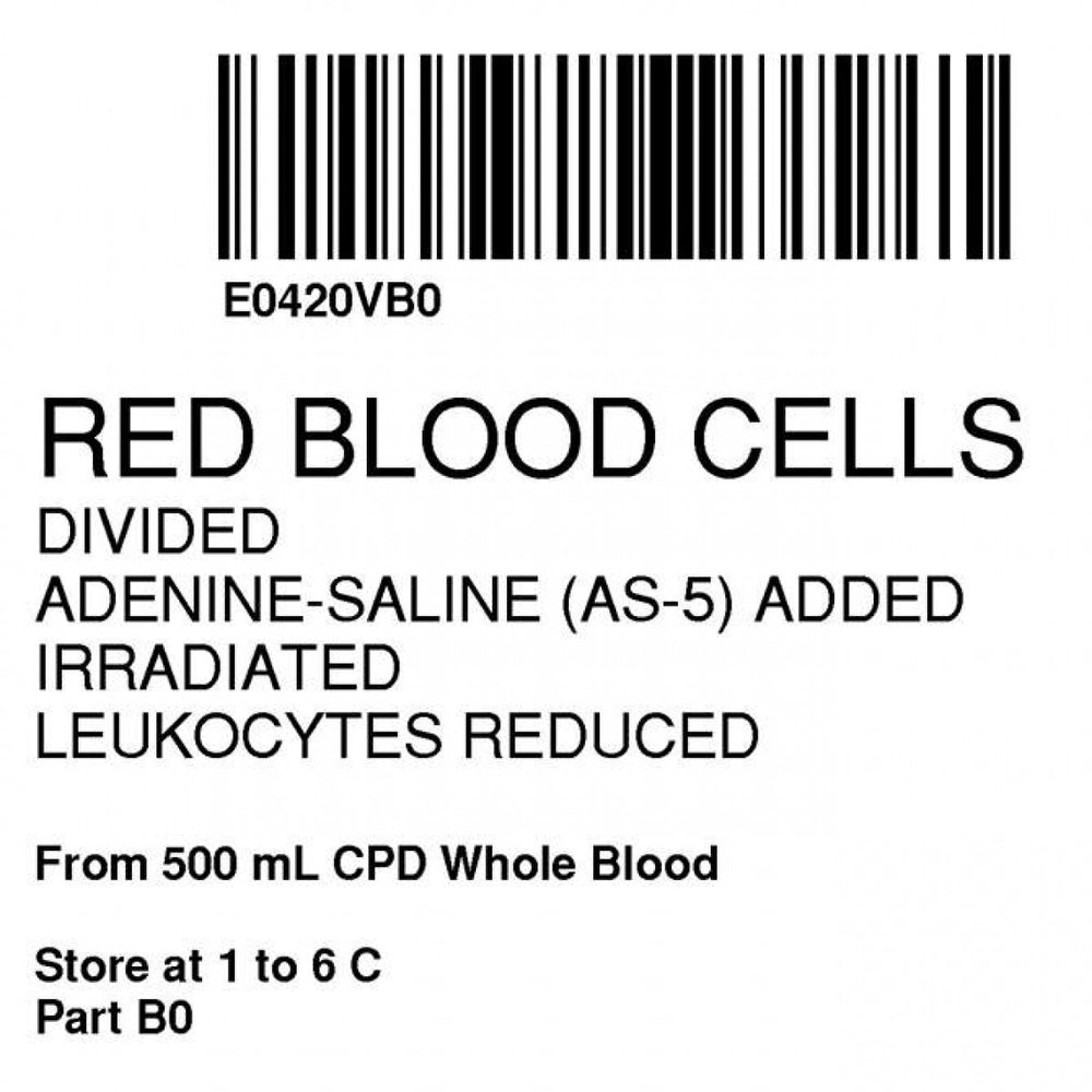 Label Isbt 128 Synthetic Permanent "Red Blood Cells'' Core 2" X 2" White 500 Per Roll